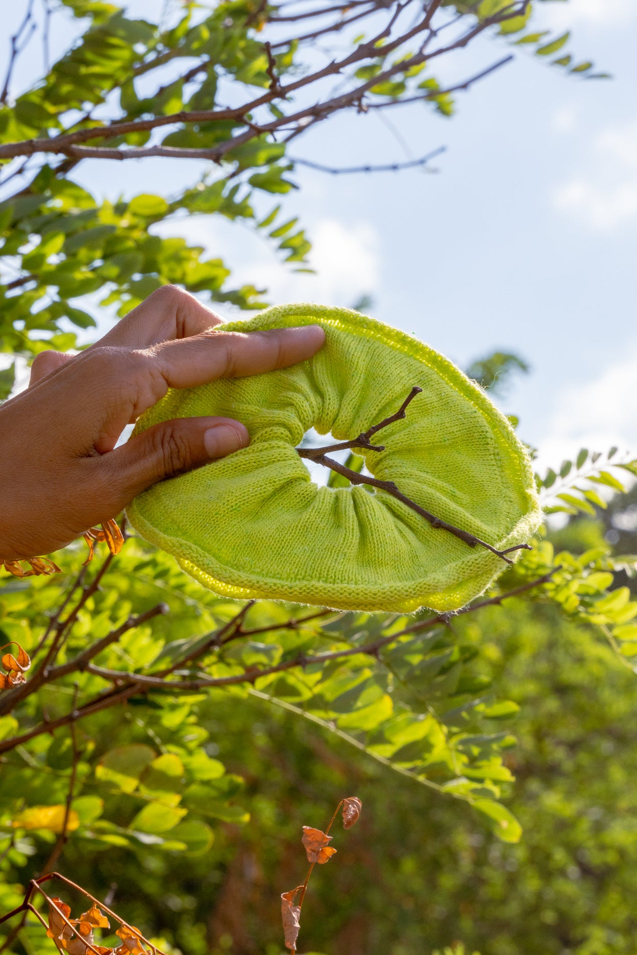 Large Cotton Hemp Silk Scrunchies